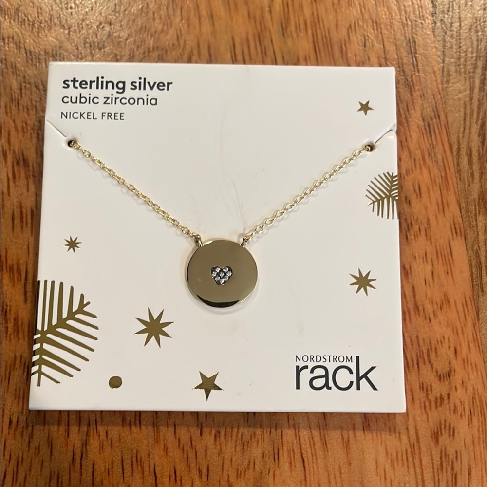 Nordstrom Sterling Silver Necklace with heart shape Cubic Zirconia